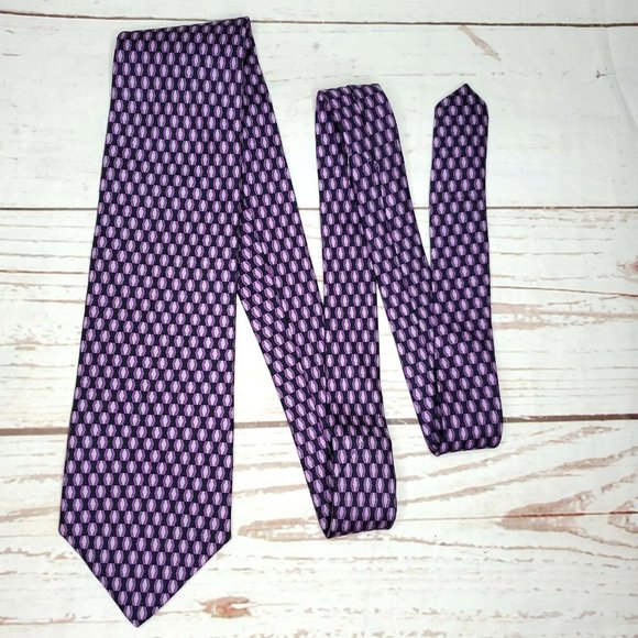 Brooks Brothers 346 Purple Black Diamond %100 Silk Men's Neck Tie Made In U.S.A - Picture 2 of 11